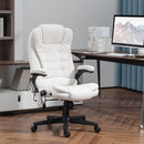 Maverick Luxury Executive Chair with Vibration Massage and Reclining - White Fabric