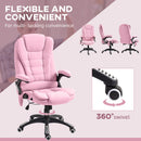 Maverick Luxury Executive Chair with Vibration Massage and Reclining - Pink Fabric