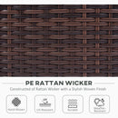 Meadowview Lane 4 Piece Rattan Outdoor Patio Set with Table - Khaki / Brown