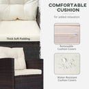 Meadowview Lane 4 Piece Rattan Outdoor Patio Set with Table - Khaki / Brown