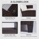 Meadowview Lane 4 Piece Rattan Outdoor Patio Set with Table - Khaki / Brown