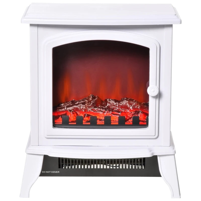 Mini Electric 1500W Freestanding Fireplace Heater - White