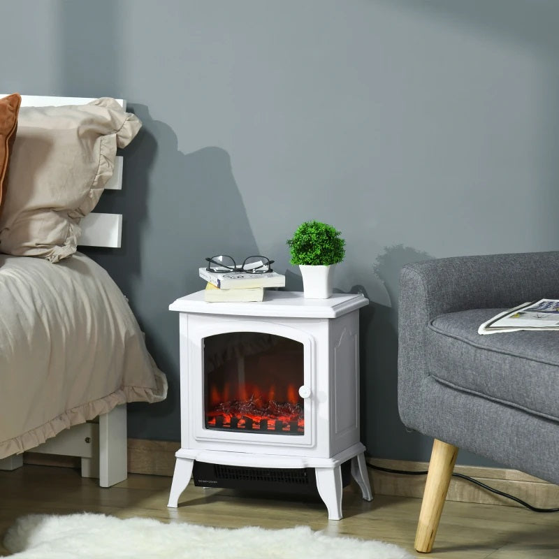 Mini Electric 1500W Freestanding Fireplace Heater - White