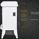 Mini Electric 1500W Freestanding Fireplace Heater - White