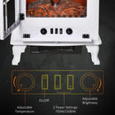 Mini White Freestanding Electric Fireplace Heater with realistic Flame Effect 750W / 1500W Heater