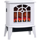 Mini Freestanding Electric Fireplace Heater with 1500W Heater, Realistic glowing Log, White