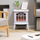 Mini Freestanding Electric Fireplace Heater with 1500W Heater, Realistic glowing Log, White