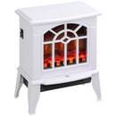 Mini Freestanding Electric Fireplace Heater with 1500W Heater, Realistic glowing Log, White