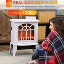 Mini Freestanding Electric Fireplace Heater with 1500W Heater, Realistic glowing Log, White