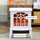Mini Freestanding Electric Fireplace Heater with 1500W Heater, Realistic glowing Log, White