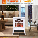 Mini Freestanding Electric Fireplace Heater with 1500W Heater, Realistic glowing Log, White