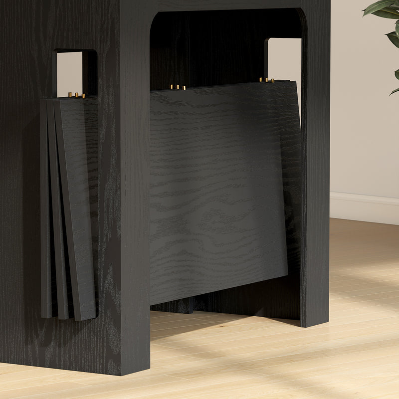 Modu-flex Expandable Dining Table Seats 6 and Converts to Desk - Distressed Black