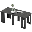 Modu-flex Expandable Dining Table Seats 6 and Converts to Desk - Distressed Black