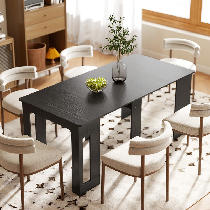 Modu-flex Expandable Dining Table Seats 6 and Converts to Desk - Distressed Black
