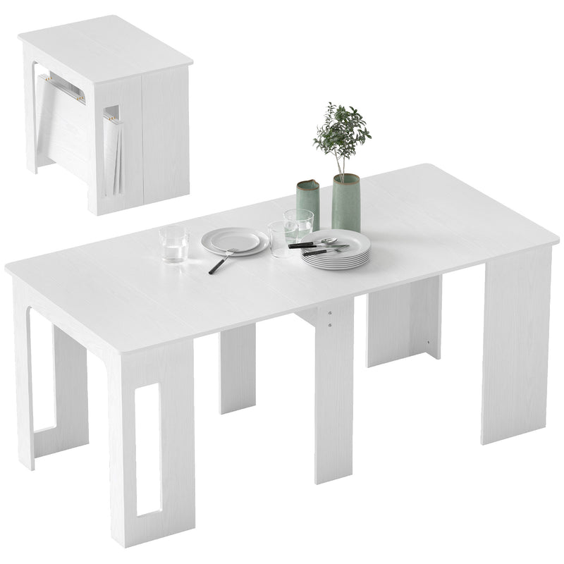 Modu-flex Expandable Dining Table Seats 6 and Converts to Desk - White