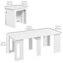 Modu-flex Expandable Dining Table Seats 6 and Converts to Desk - White