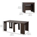 Modu-flex Expandable Dining Table Seats 6 and Converts to Desk - Dark Brown