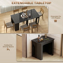 Modu-flex Expandable Dining Table Seats 6 and Converts to Desk - Distressed Black