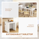 Modu-flex Expandable Dining Table Seats 6 and Converts to Desk - White