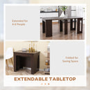 Modu-flex Expandable Dining Table Seats 6 and Converts to Desk - Dark Brown