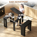 Modu-flex Expandable Dining Table Seats 6 and Converts to Desk - Distressed Black