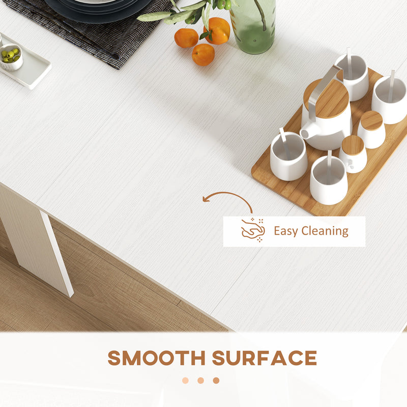 Modu-flex Expandable Dining Table Seats 6 and Converts to Desk - White