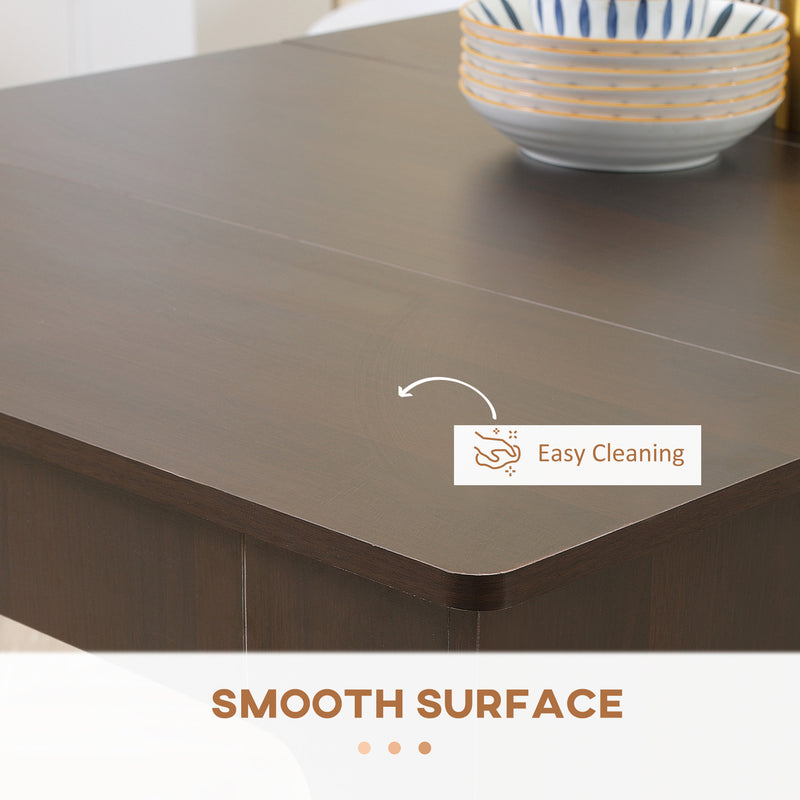 Modu-flex Expandable Dining Table Seats 6 and Converts to Desk - Dark Brown