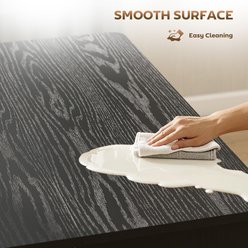 Modu-flex Expandable Dining Table Seats 6 and Converts to Desk - Distressed Black