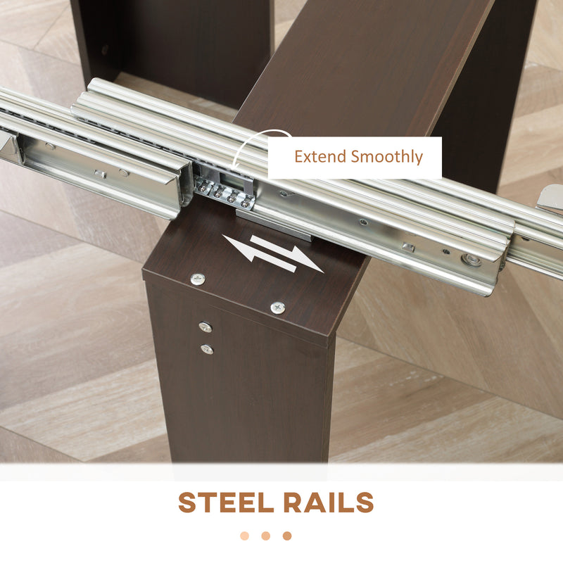 Modu-flex Expandable Dining Table Seats 6 and Converts to Desk - Dark Brown