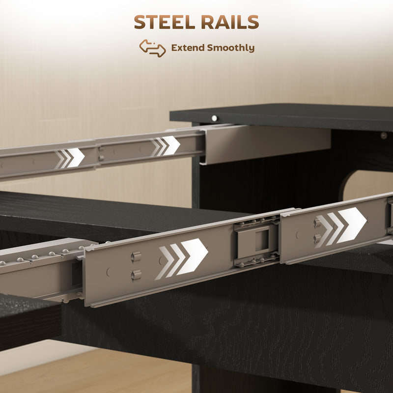 Modu-flex Expandable Dining Table Seats 6 and Converts to Desk - Distressed Black