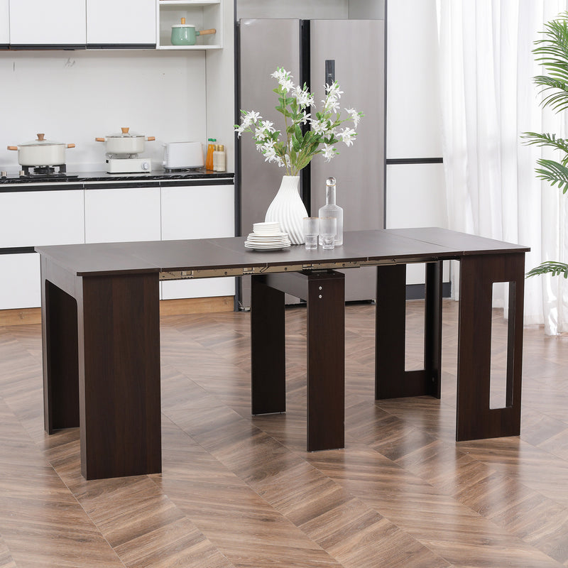 Modu-flex Expandable Dining Table Seats 6 and Converts to Desk - Dark Brown