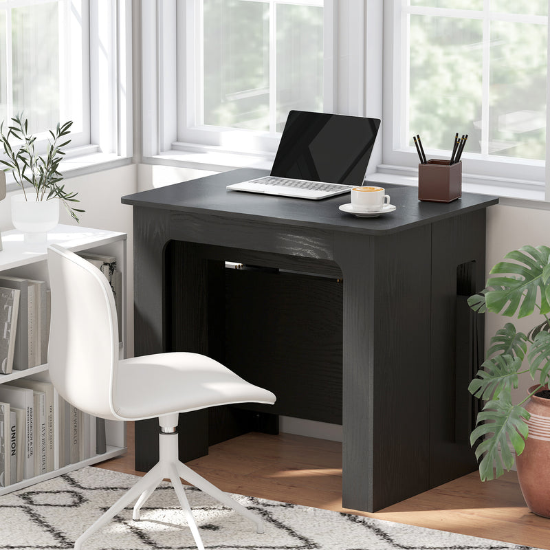 Modu-flex Expandable Dining Table Seats 6 and Converts to Desk - Distressed Black