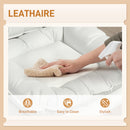 Monflueri Criss Cross Chair with Wide Seat, Leathaire Upholstery, Tilting and Stationary Swivel Base - White