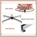 Monflueri Criss Cross Chair with Wide Seat, Leathaire Upholstery, Tilting and Stationary Swivel Base - Pink