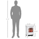 Ophelia White Electric Realistic Log Fireplace Heater with Adjustable Flame and 750/1500W Output