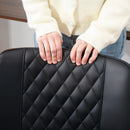 Orlo Point Adjustable Height Wood and PU Leather Desk Chair with Swivel and Wheels - Black