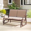 Osumi Bay 2 Seater Patio Swing Bench with Gliding Action, Coffee Brown