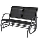 Osumi Bay 2 Seater Patio Swing Bench with Gliding Action, Black