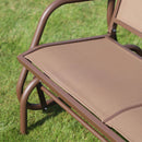 Osumi Bay 2 Seater Patio Swing Bench with Gliding Action, Coffee Brown
