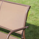 Osumi Bay 2 Seater Patio Swing Bench with Gliding Action, Coffee Brown