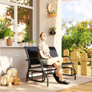 Osumi Bay 2 Seater Patio Swing Bench with Gliding Action, Black