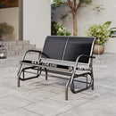 Osumi Bay 2 Seater Patio Swing Bench with Gliding Action, Black