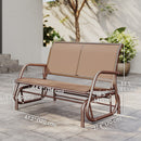 Osumi Bay 2 Seater Patio Swing Bench with Gliding Action, Coffee Brown