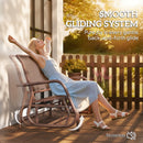 Osumi Bay 2 Seater Patio Swing Bench with Gliding Action, Coffee Brown