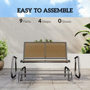 Osumi Bay 2 Seater Patio Swing Bench with Gliding Action, Brown