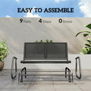 Osumi Bay 2 Seater Patio Swing Bench with Gliding Action, Charcoal
