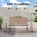 Osumi Bay 2 Seater Patio Swing Bench with Gliding Action, Coffee Brown