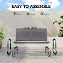 Osumi Bay 2 Seater Patio Swing Bench with Gliding Action, Grey