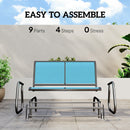 Osumi Bay 2 Seater Patio Swing Bench with Gliding Action, Light Blue