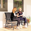 Osumi Bay 2 Seater Patio Swing Bench with Gliding Action, Black